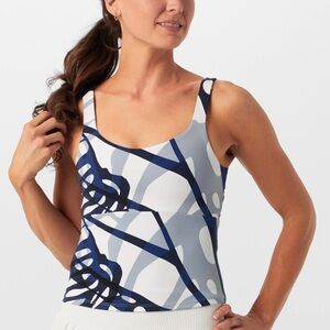 Free people Movement Women's Never Better Long Tank Blue Combo Size S